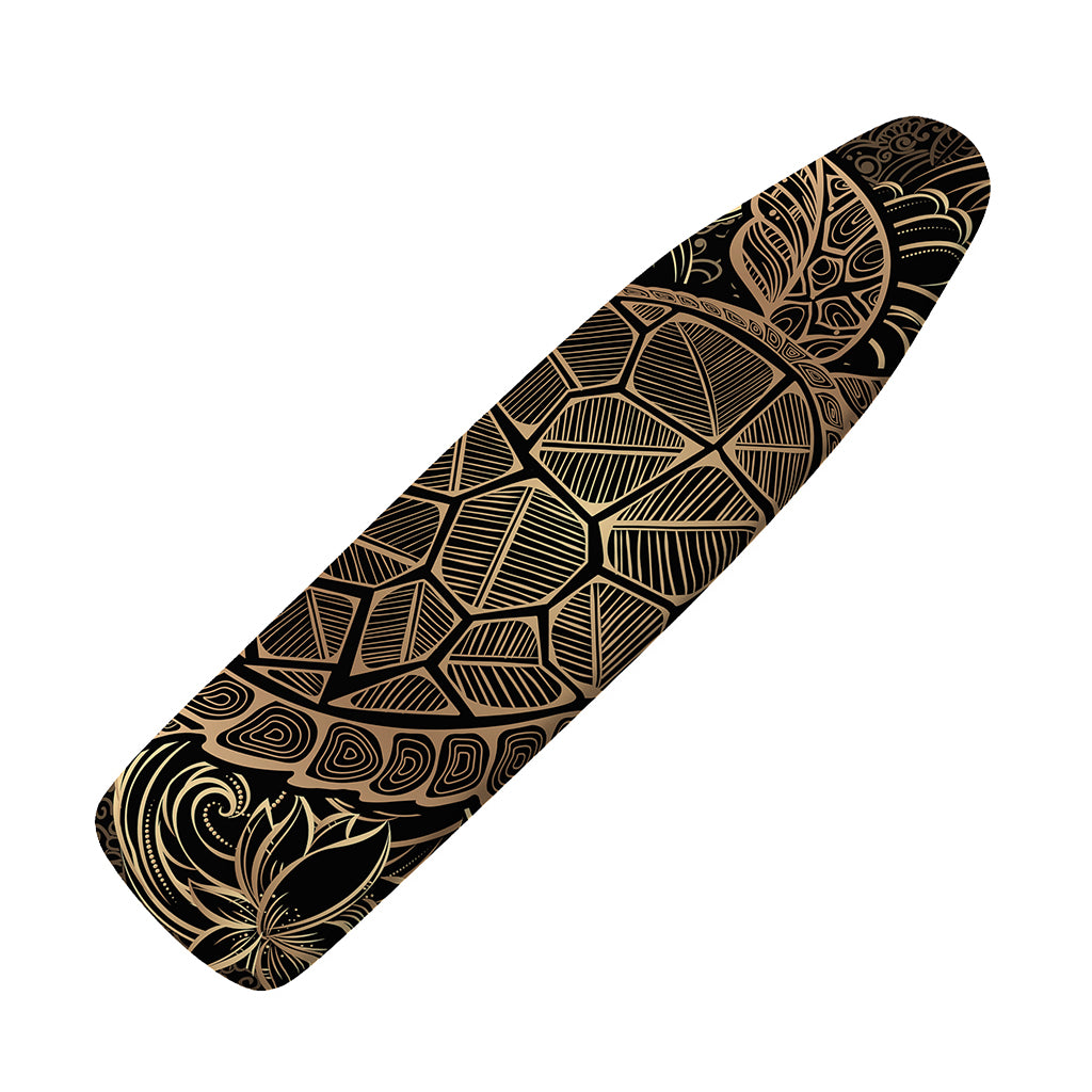 Black And Gold Sea Turtle Print Ironing Board Cover