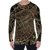 Black And Gold Sea Turtle Print Men's Long Sleeve T-Shirt