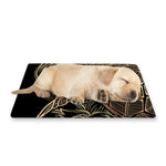 Black And Gold Sea Turtle Print Pet Cooling Mat Cover