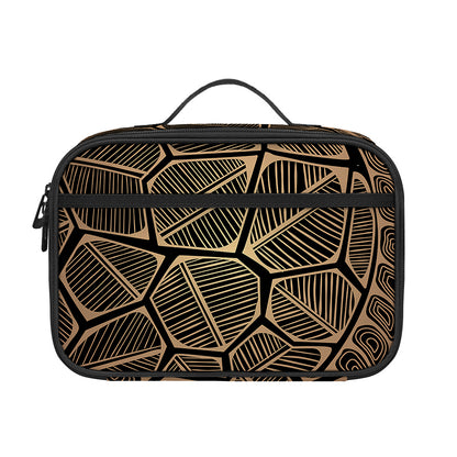 Black And Gold Sea Turtle Print Portable Lunch Bag