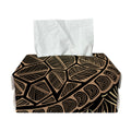 Black And Gold Sea Turtle Print Rectangle Tissue Box Cover