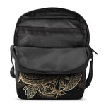 Black And Gold Sea Turtle Print Rectangular Crossbody Bag