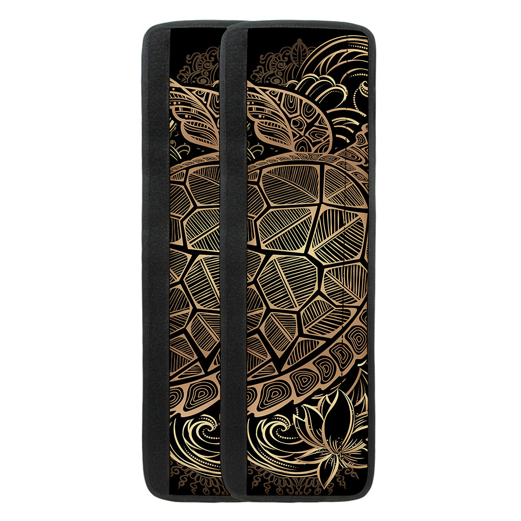 Black And Gold Sea Turtle Print Refrigerator Handle Covers