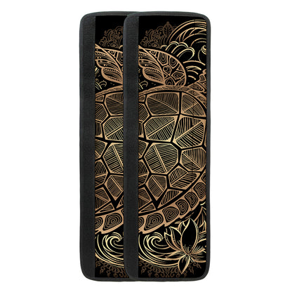 Black And Gold Sea Turtle Print Refrigerator Handle Covers