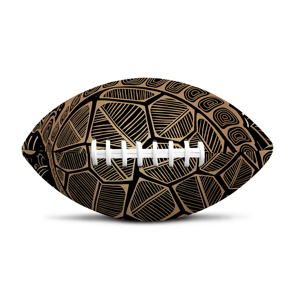 Black And Gold Sea Turtle Print Rugby Ball