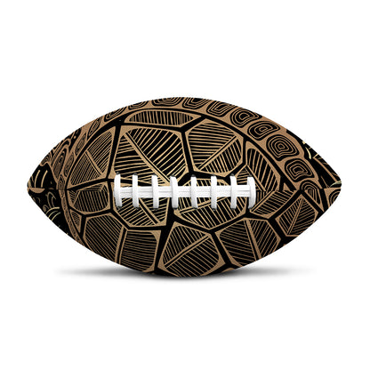Black And Gold Sea Turtle Print Rugby Ball