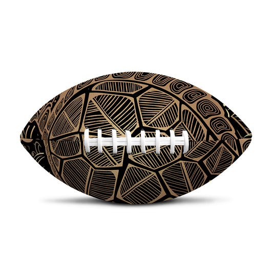 Black And Gold Sea Turtle Print Rugby Ball
