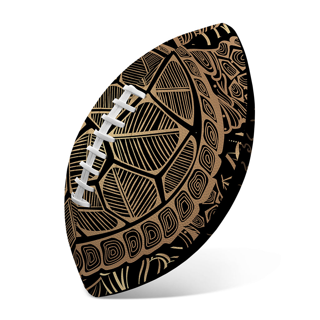 Black And Gold Sea Turtle Print Rugby Ball