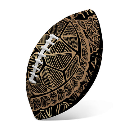 Black And Gold Sea Turtle Print Rugby Ball