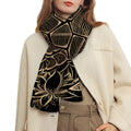 Black And Gold Sea Turtle Print Scarf