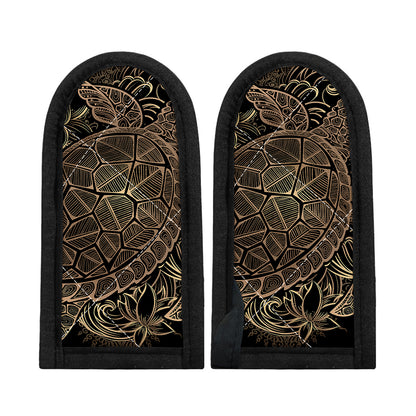 Black And Gold Sea Turtle Print Skillet Handle Cover