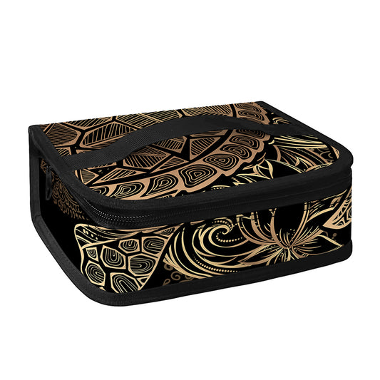 Black And Gold Sea Turtle Print Small Lunch Bag
