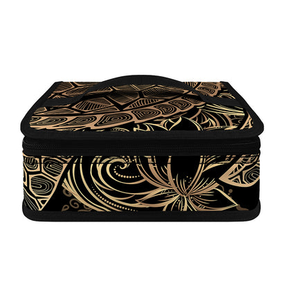 Black And Gold Sea Turtle Print Small Lunch Bag