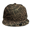 Black And Gold Sea Turtle Print Snapback Cap