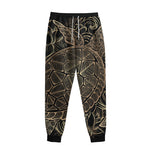 Black And Gold Sea Turtle Print Sweatpants