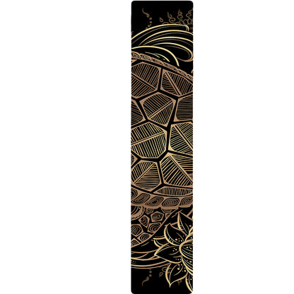 Black And Gold Sea Turtle Print Table Runner