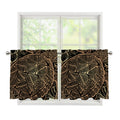 Black And Gold Sea Turtle Print Tier Curtains