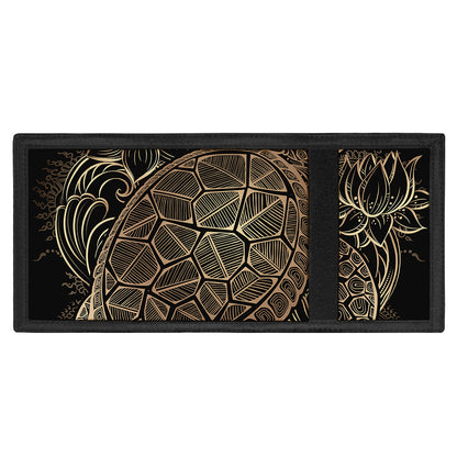 Black And Gold Sea Turtle Print Trifold Wallet