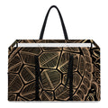 Black And Gold Sea Turtle Print Utility Tote Bag
