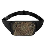 Black And Gold Sea Turtle Print Waist Bag