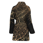 Black And Gold Sea Turtle Print Women's Bathrobe