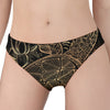 Black And Gold Sea Turtle Print Women's Panties