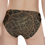 Black And Gold Sea Turtle Print Women's Panties