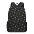 Black And Gold Snowflake Pattern Print 17 Inch Backpack