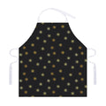 Black And Gold Snowflake Pattern Print Adjustable Apron