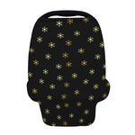 Black And Gold Snowflake Pattern Print Baby Seat Cover