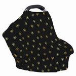 Black And Gold Snowflake Pattern Print Baby Seat Cover
