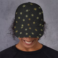 Black And Gold Snowflake Pattern Print Baseball Cap