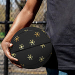 Black And Gold Snowflake Pattern Print Basketball