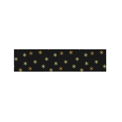 Black And Gold Snowflake Pattern Print Bed Runner