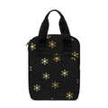 Black And Gold Snowflake Pattern Print Bible Tote Bag