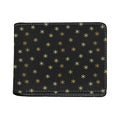 Black And Gold Snowflake Pattern Print Bifold Wallet