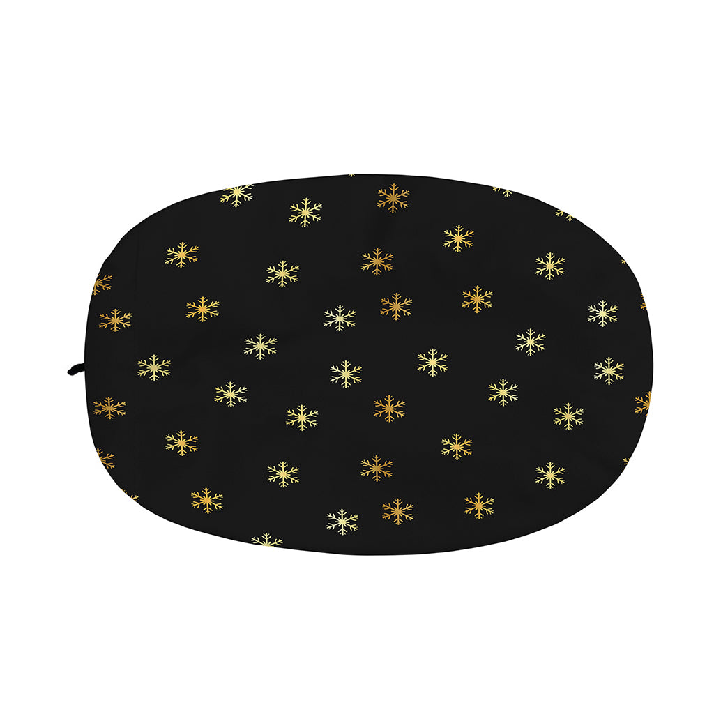 Black And Gold Snowflake Pattern Print Car Side Mirror Covers