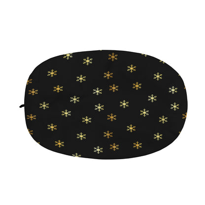 Black And Gold Snowflake Pattern Print Car Side Mirror Covers