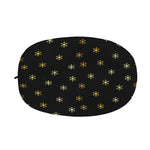 Black And Gold Snowflake Pattern Print Car Side Mirror Covers