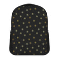 Black And Gold Snowflake Pattern Print Casual Backpack