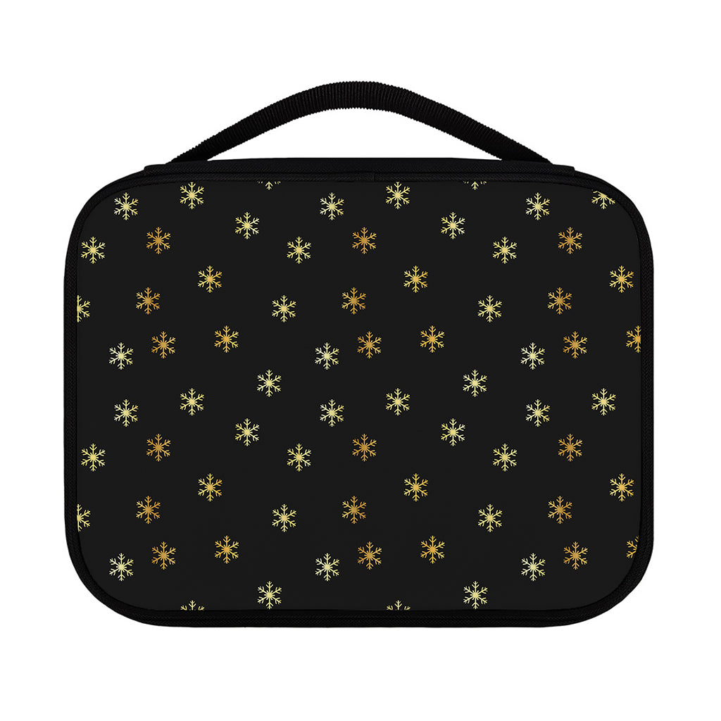 Black And Gold Snowflake Pattern Print Classic Bible Case
