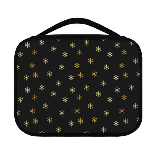 Black And Gold Snowflake Pattern Print Classic Bible Case