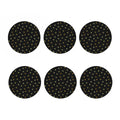 Black And Gold Snowflake Pattern Print Coaster Set
