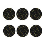 Black And Gold Snowflake Pattern Print Coaster Set