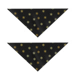 Black And Gold Snowflake Pattern Print Dog Bandana