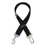 Black And Gold Snowflake Pattern Print Dog Seat Belt