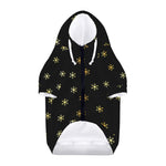 Black And Gold Snowflake Pattern Print Dog Zip Up Hoodie