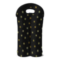 Black And Gold Snowflake Pattern Print Double Neoprene Wine Tote