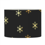 Black And Gold Snowflake Pattern Print Drum Lamp Shade