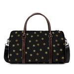 Black And Gold Snowflake Pattern Print Duffle Bag
